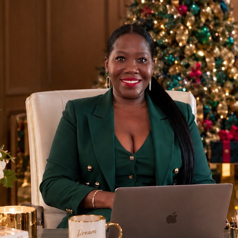 Portrait of Kerry Holder, founder and lead holiday designer of Cherish Moments Decor.